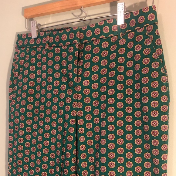 J Crew Crop Stretch Pattern Pant - Picture 1 of 5